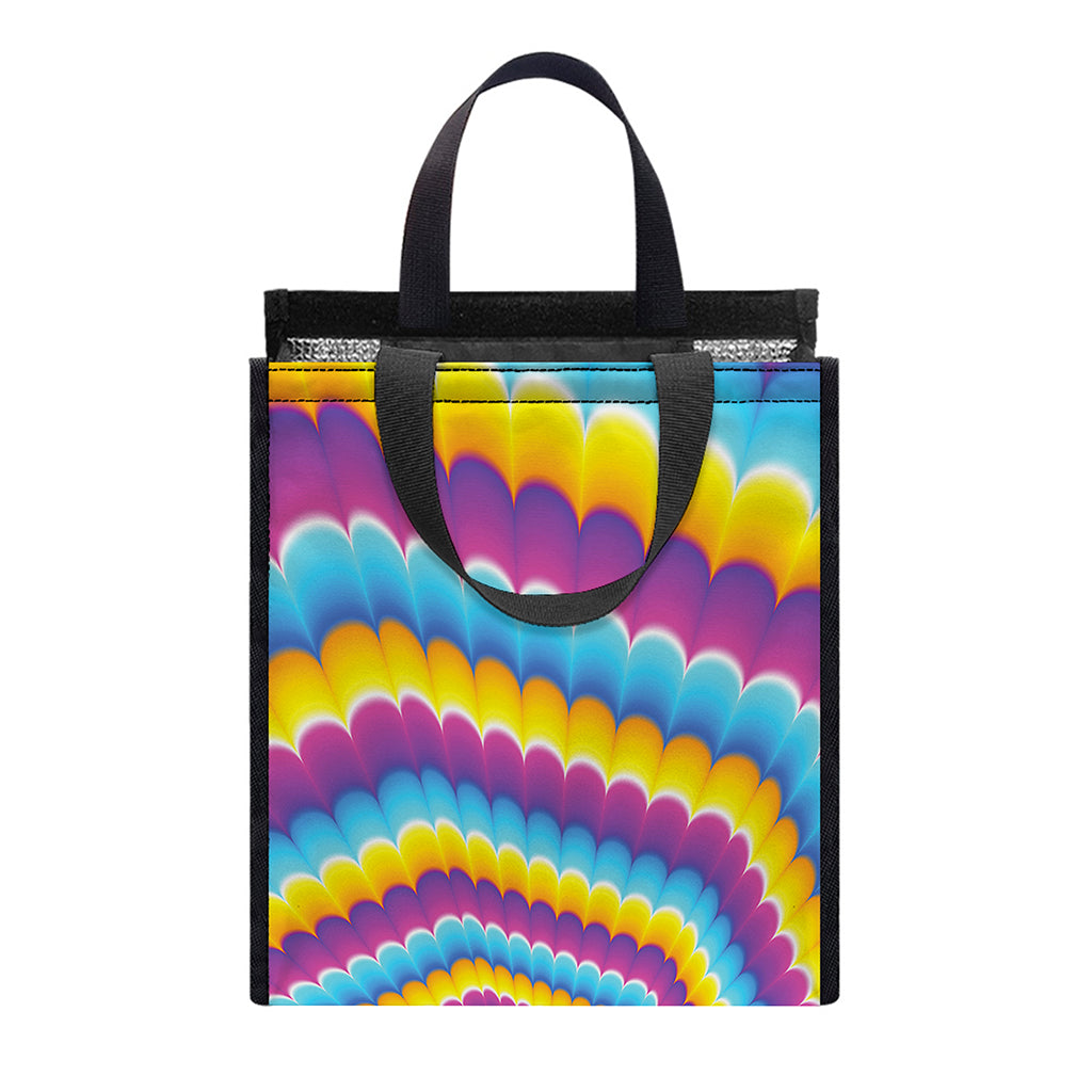 Colorful Spiral Illusion Print Insulated Lunch Tote