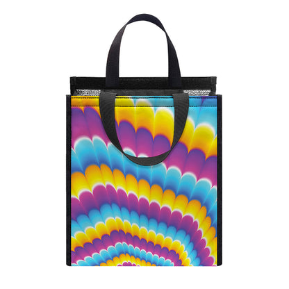 Colorful Spiral Illusion Print Insulated Lunch Tote