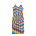 Colorful Spiral Illusion Print Jersey Midi Cami Dress