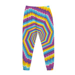 Colorful Spiral Illusion Print Jogger Pants