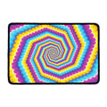 Colorful Spiral Illusion Print Kitchen Mat