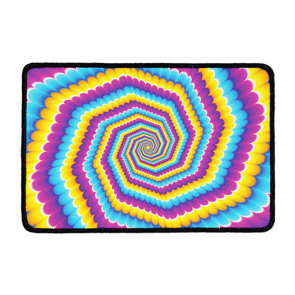 Colorful Spiral Illusion Print Kitchen Mat