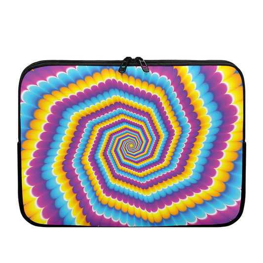 Colorful Spiral Illusion Print Laptop Sleeve