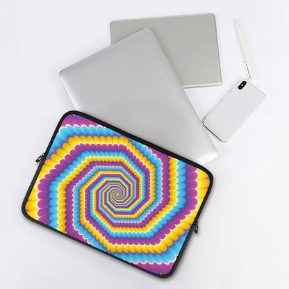 Colorful Spiral Illusion Print Laptop Sleeve