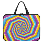 Colorful Spiral Illusion Print Laptop Sleeve With Handle