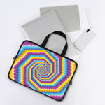 Colorful Spiral Illusion Print Laptop Sleeve With Handle