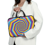Colorful Spiral Illusion Print Laptop Sleeve With Handle