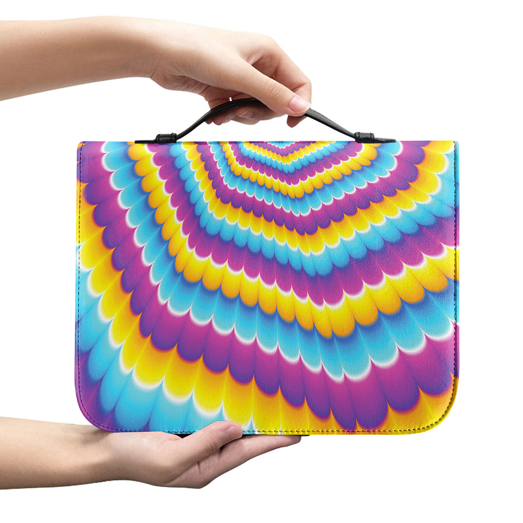 Colorful Spiral Illusion Print Leather Bible Cover