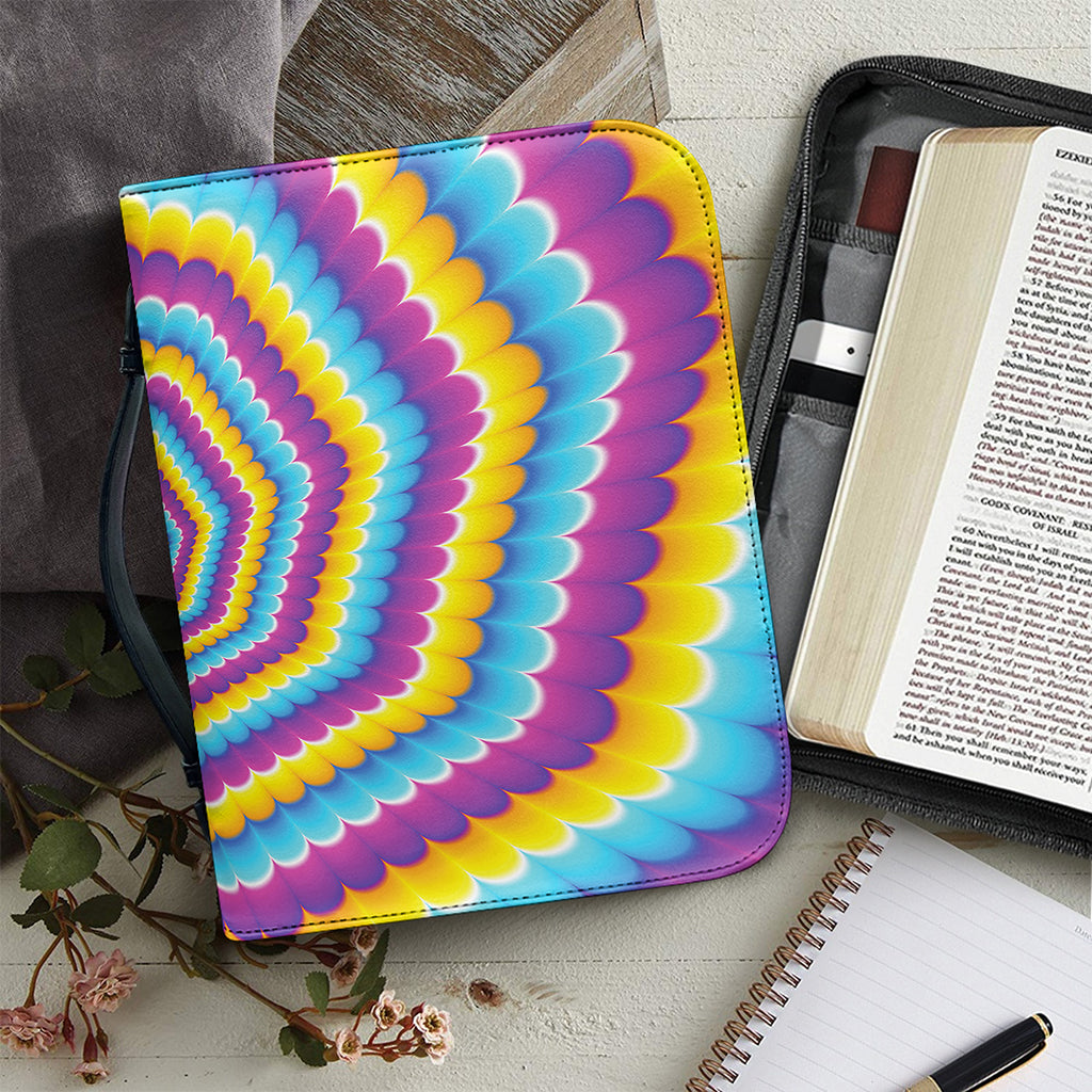 Colorful Spiral Illusion Print Leather Bible Cover