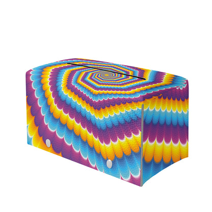 Colorful Spiral Illusion Print Leather Tissue Box Cover