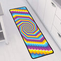 Colorful Spiral Illusion Print Long Kitchen Mat
