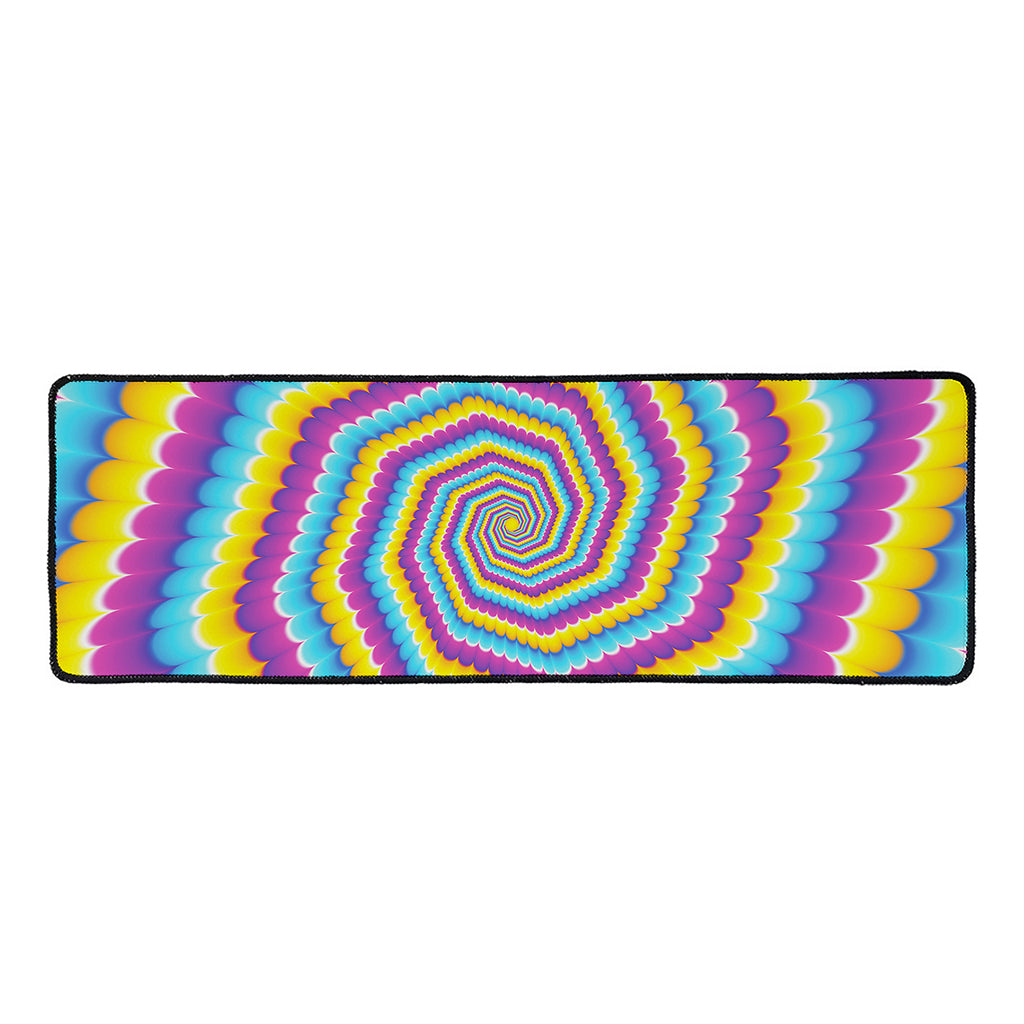 Colorful Spiral Illusion Print Long Kitchen Mat