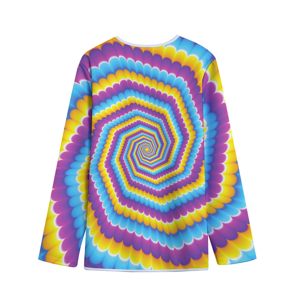 Colorful Spiral Illusion Print Long Sleeve Short Coat