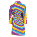 Colorful Spiral Illusion Print Men's Bathrobe