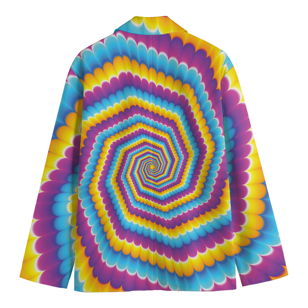 Colorful Spiral Illusion Print Men's Blazer
