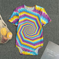 Colorful Spiral Illusion Print Men's Bodysuit