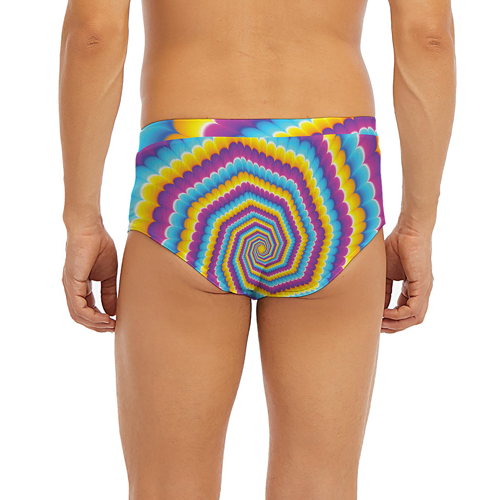 Colorful Spiral Illusion Print Men's Briefs