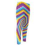 Colorful Spiral Illusion Print Men's Compression Pants