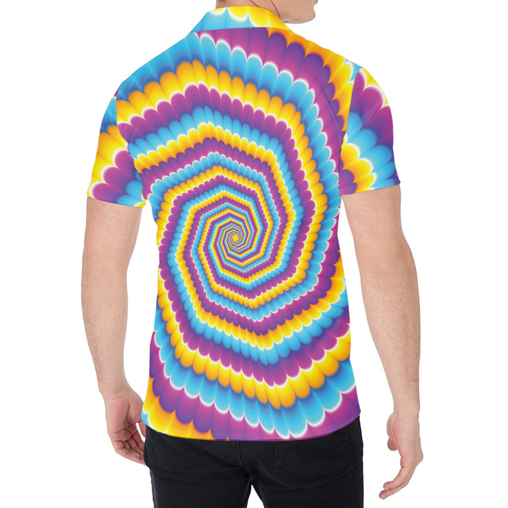 Colorful Spiral Illusion Print Men's Shirt