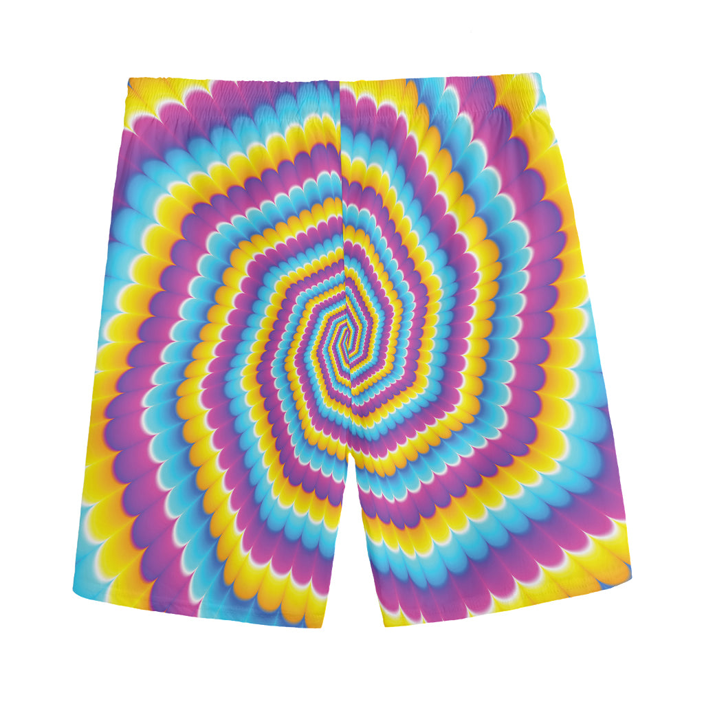 Colorful Spiral Illusion Print Men's Sports Shorts