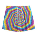 Colorful Spiral Illusion Print Mesh Shorts