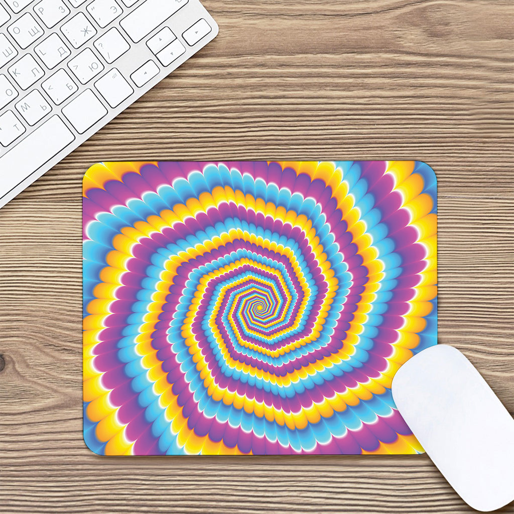 Colorful Spiral Illusion Print Mouse Pad