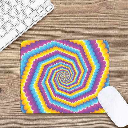 Colorful Spiral Illusion Print Mouse Pad