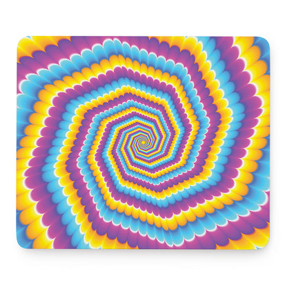 Colorful Spiral Illusion Print Mouse Pad