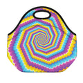 Colorful Spiral Illusion Print Neoprene Lunch Bag