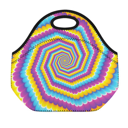 Colorful Spiral Illusion Print Neoprene Lunch Bag