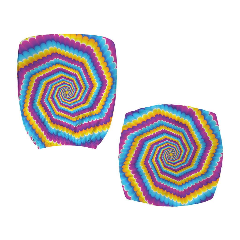 Colorful Spiral Illusion Print Office Chair Cover