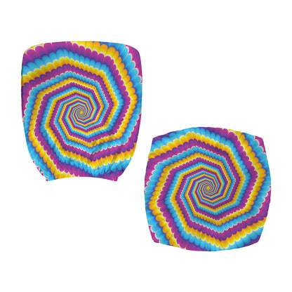 Colorful Spiral Illusion Print Office Chair Cover