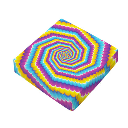 Colorful Spiral Illusion Print Outdoor Seat Cushion Cover
