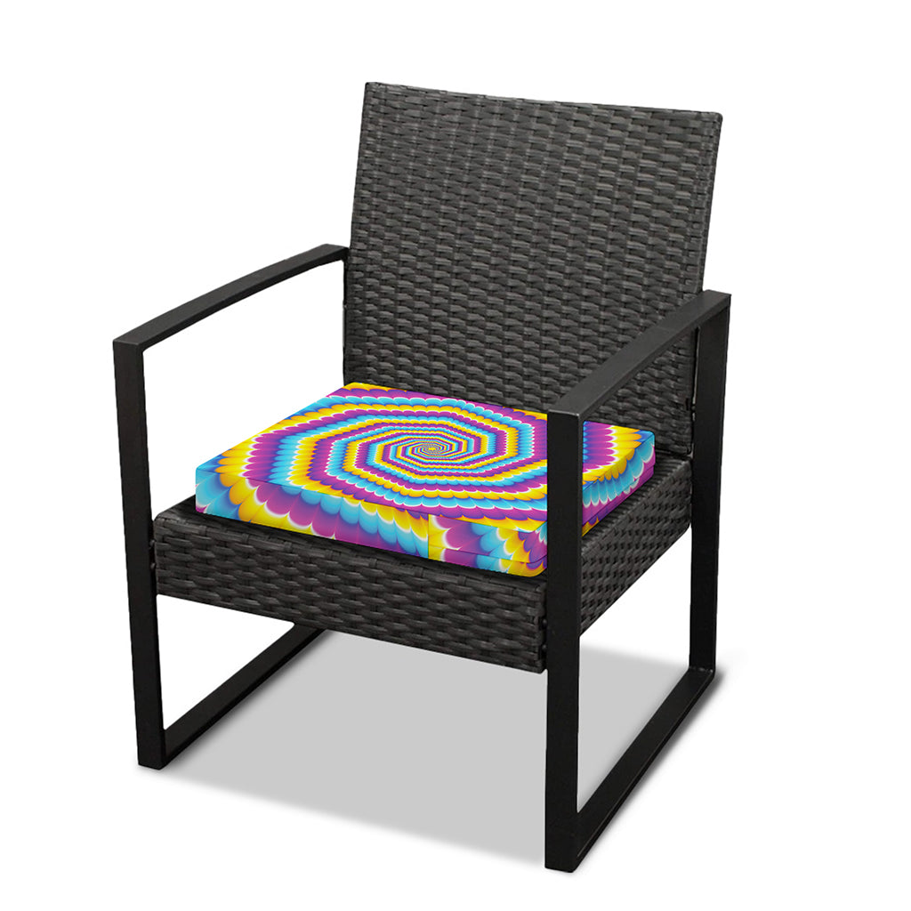 Colorful Spiral Illusion Print Outdoor Seat Cushion Cover