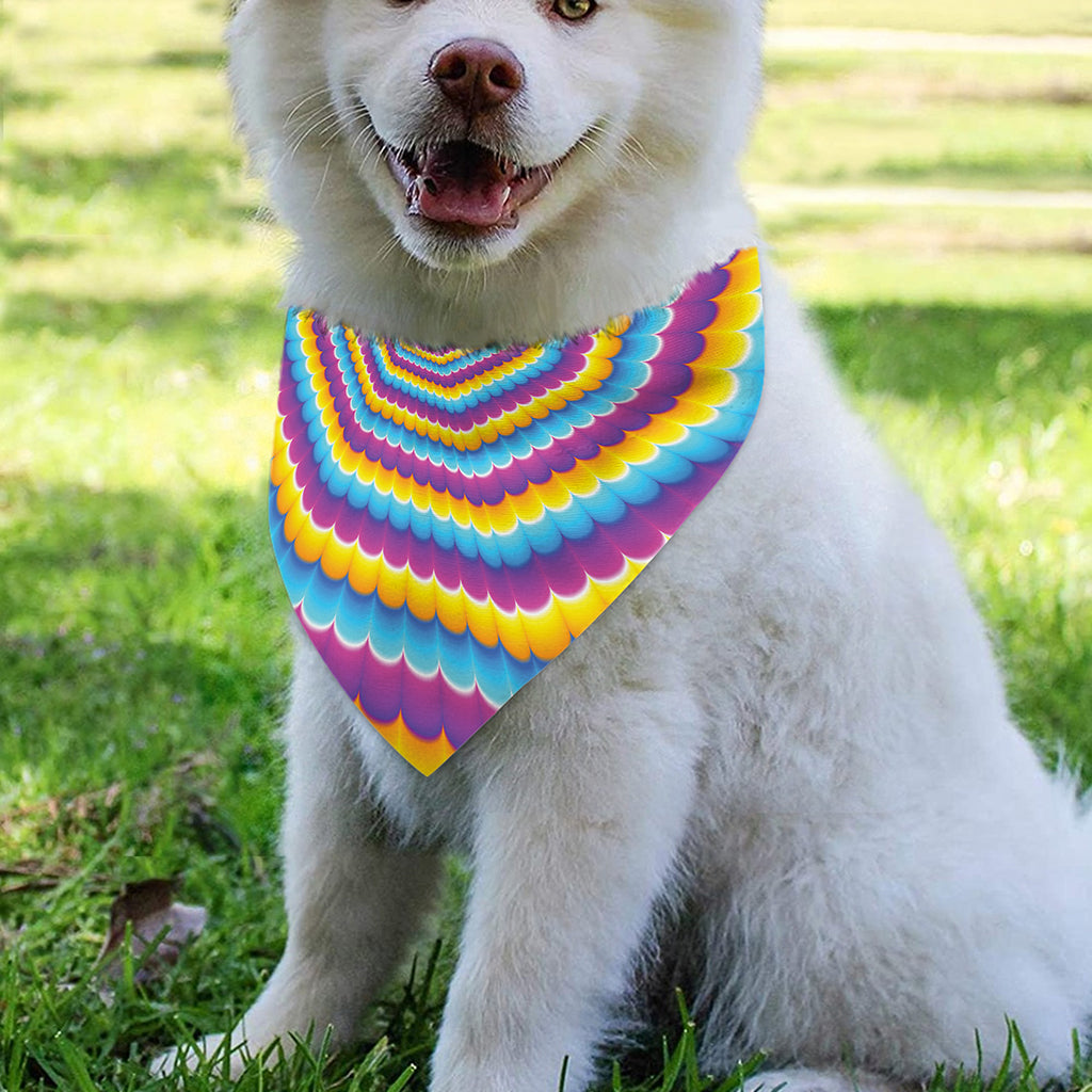 Colorful Spiral Illusion Print Over The Collar Dog Bandana