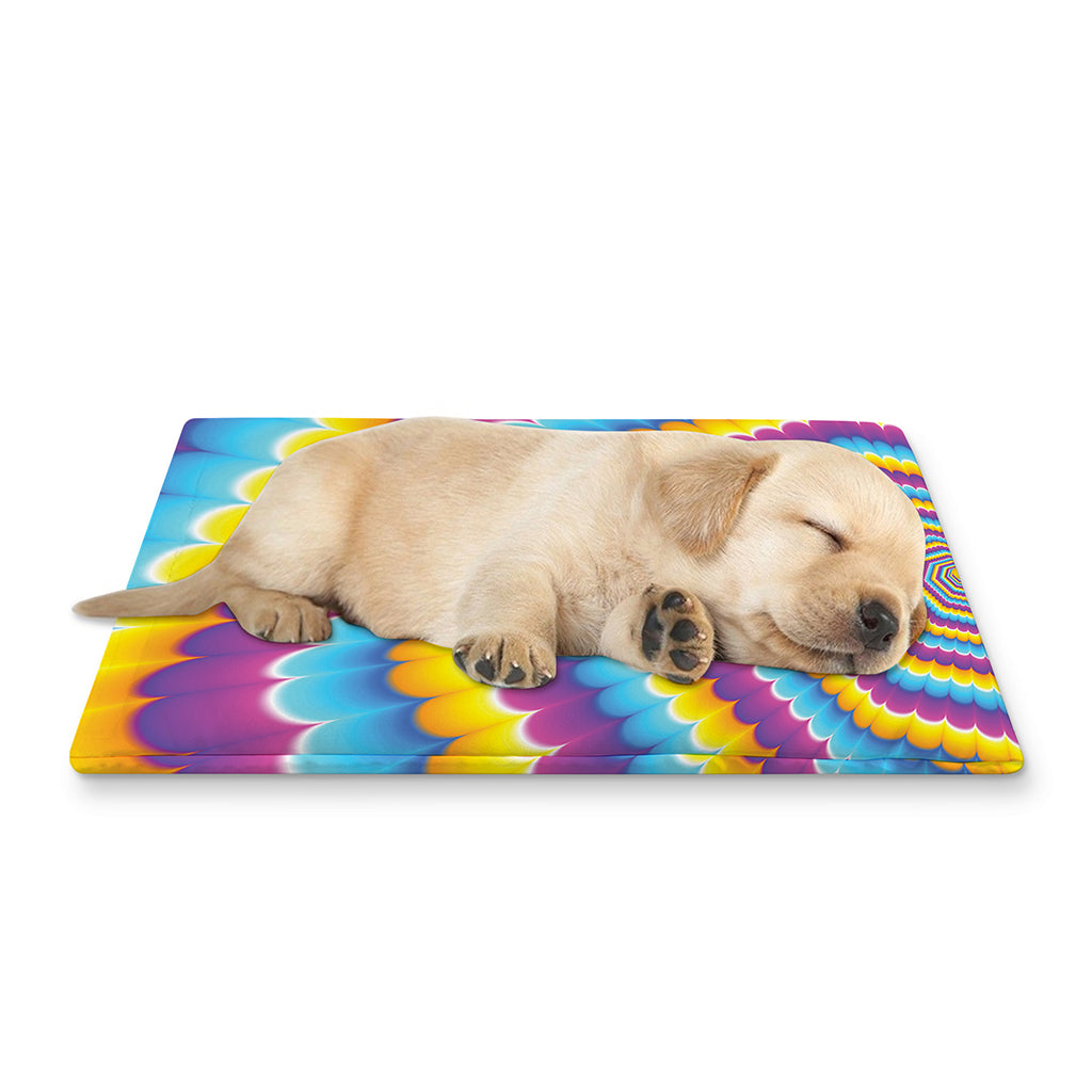 Colorful Spiral Illusion Print Pet Cooling Mat Cover