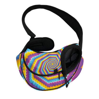 Colorful Spiral Illusion Print Pet Sling Carrier