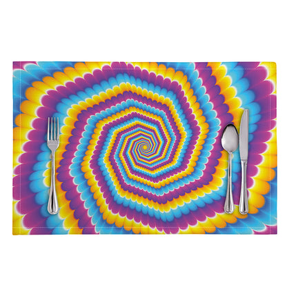 Colorful Spiral Illusion Print Placemat
