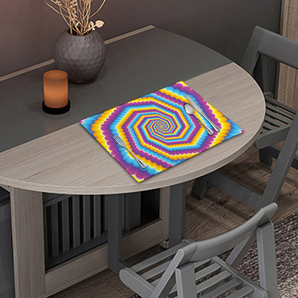 Colorful Spiral Illusion Print Placemat