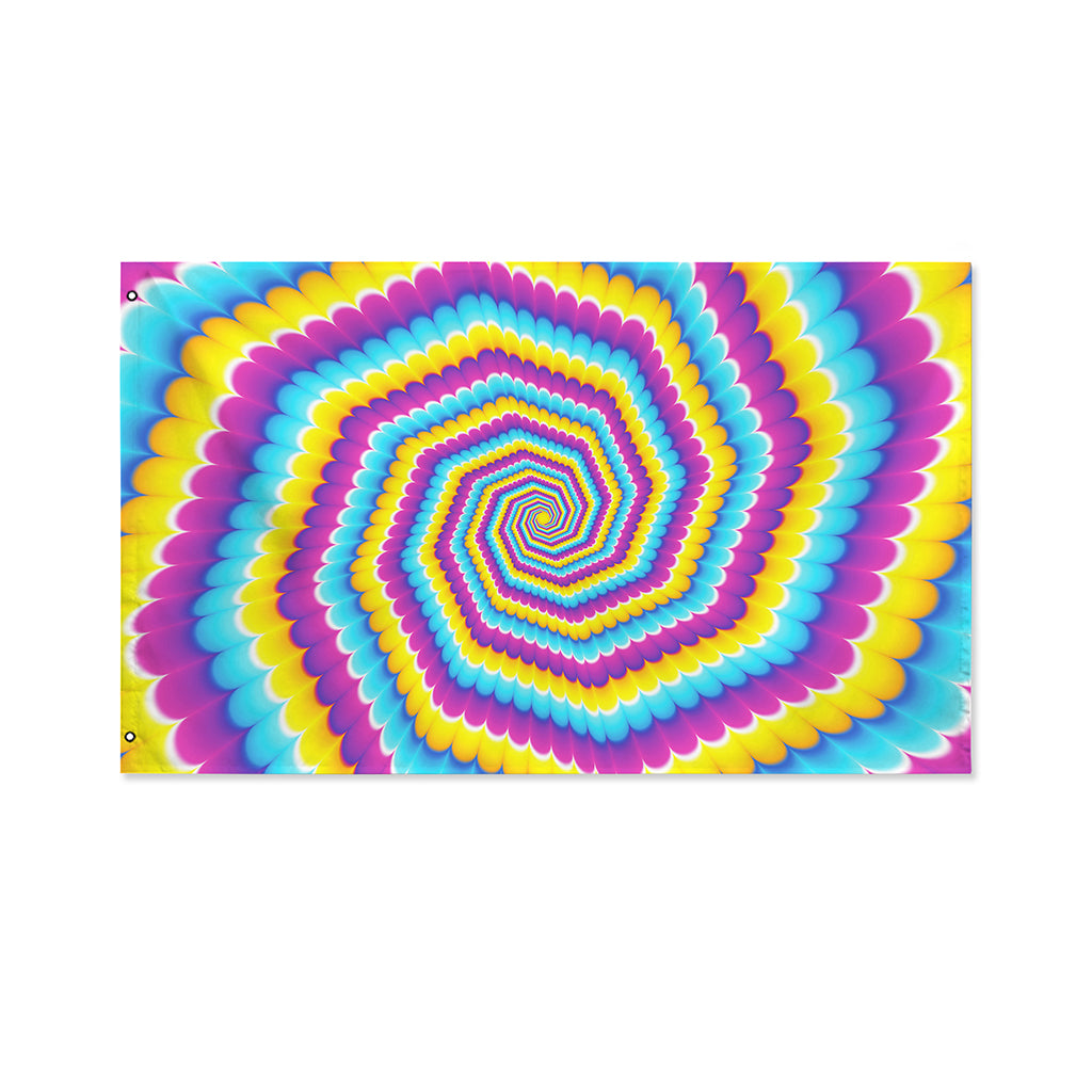 Colorful Spiral Illusion Print Polyester Flag