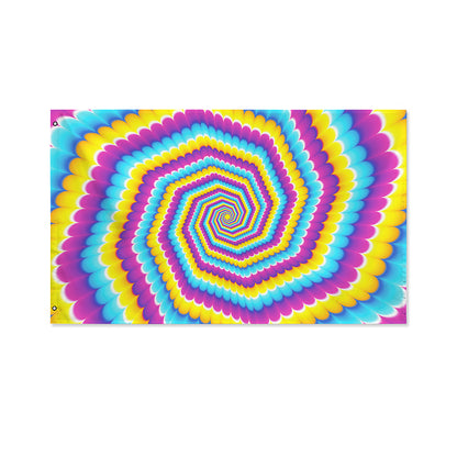 Colorful Spiral Illusion Print Polyester Flag