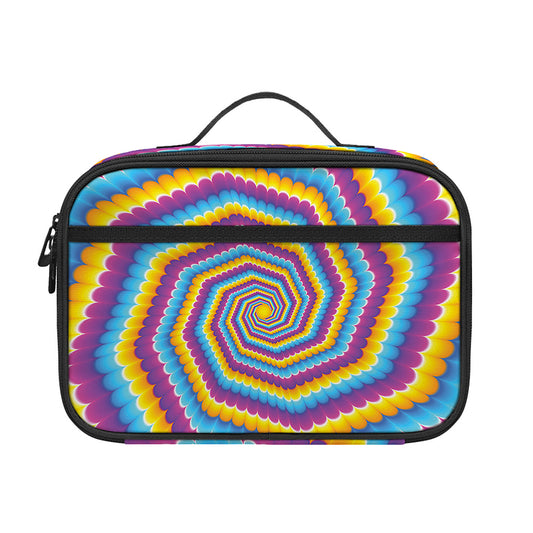 Colorful Spiral Illusion Print Portable Lunch Bag