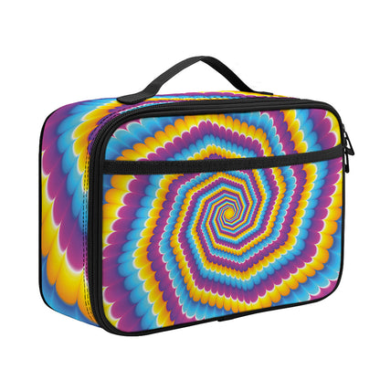 Colorful Spiral Illusion Print Portable Lunch Bag
