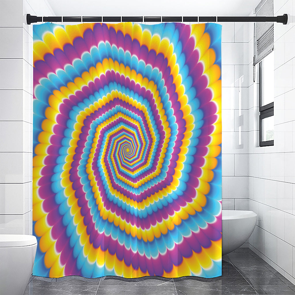 Colorful Spiral Illusion Print Premium Shower Curtain