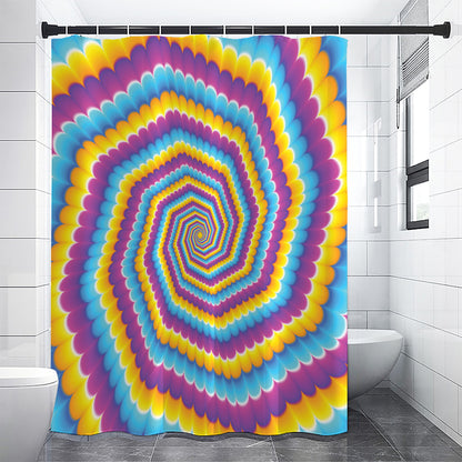 Colorful Spiral Illusion Print Premium Shower Curtain
