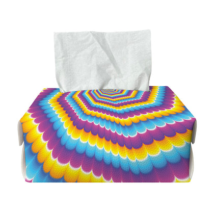 Colorful Spiral Illusion Print Rectangle Tissue Box Cover