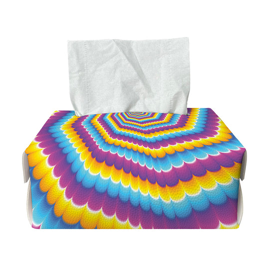 Colorful Spiral Illusion Print Rectangle Tissue Box Cover