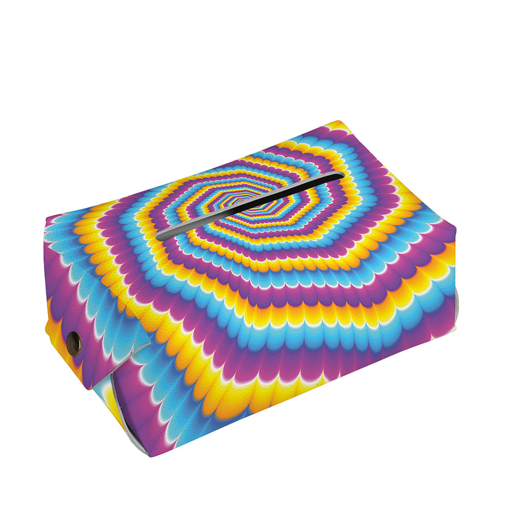 Colorful Spiral Illusion Print Rectangle Tissue Box Cover