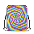 Colorful Spiral Illusion Print Rectangular Crossbody Bag
