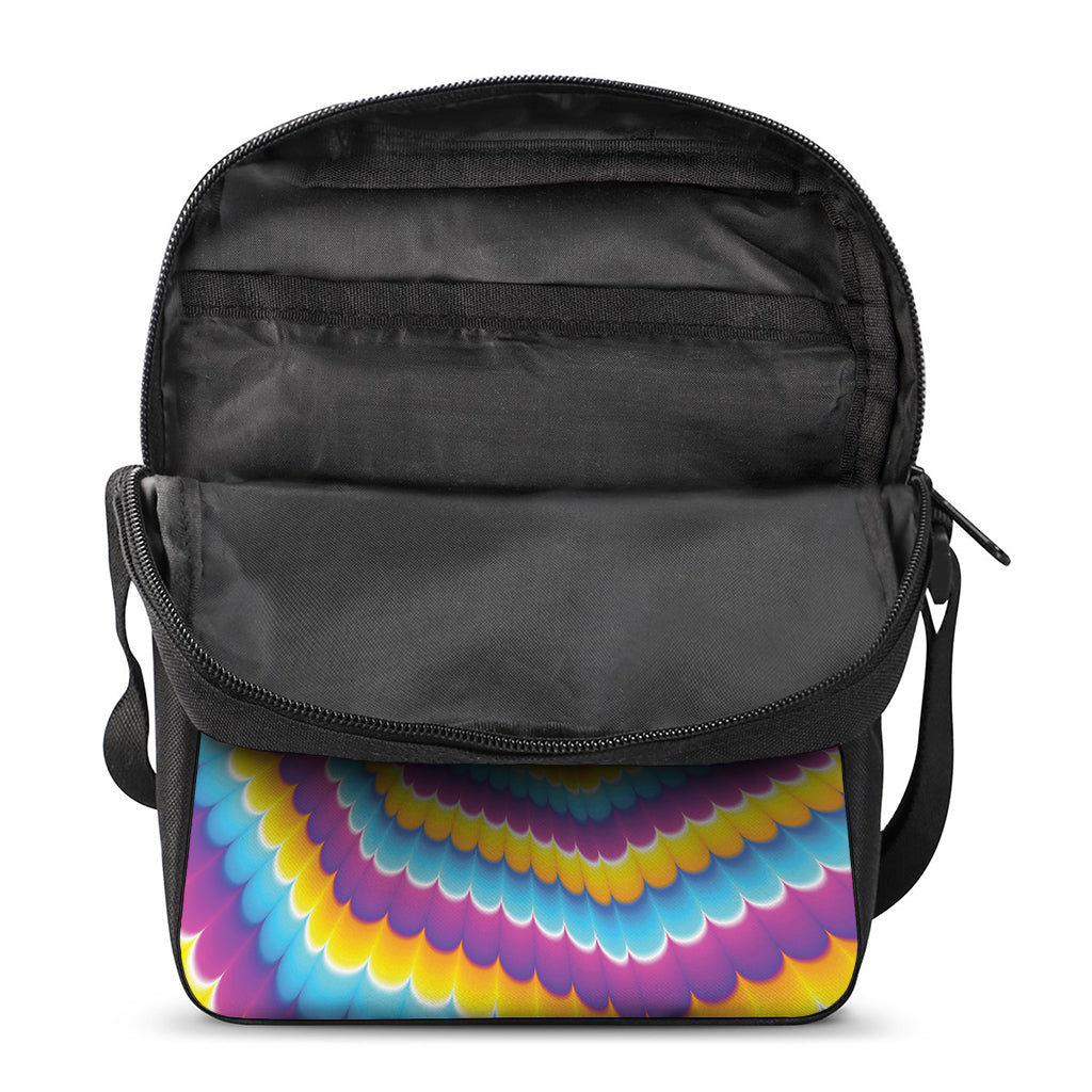 Colorful Spiral Illusion Print Rectangular Crossbody Bag
